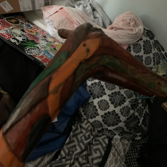 Hand carved snake themed wooden cane - Picture 4 of 7